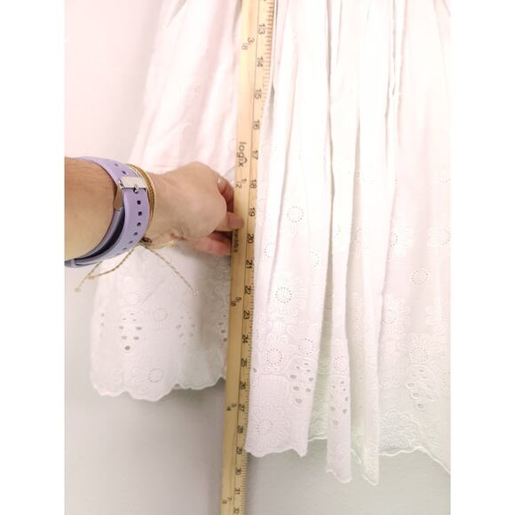 Tularosa Off White One Shoulder Cutout Eyelet Boho Mini Dress XXS - Picture 5 of 12